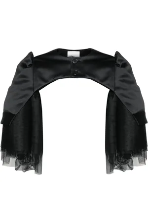 NOIR KEI NINOMIYA Tulle-inserts cropped jacket