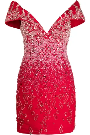 Saiid Kobeisy Canton beaded off-shoulder dress