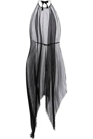 Shanshan Ruan Asymmetric pleated midi dress