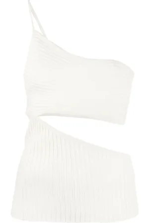 andre damo One-shoulder cut-out ribbed top