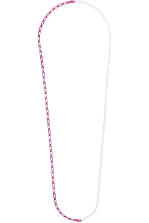 Eera 18kt gold enamel and pearl necklace