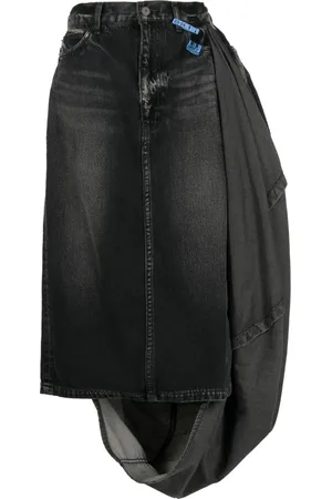 Maison Mihara Yasuhiro Circle washed denim skirt