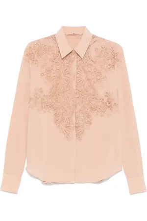 ERMANNO SCERVINO Lace-detail silk shirt