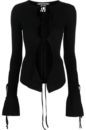 andre damo Tie-fastening long-sleeve knitted top