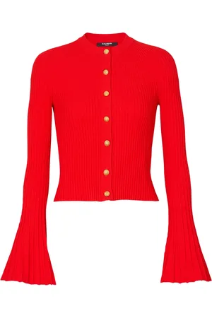 Balmain Pleated knit cardigan