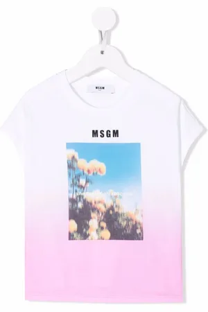 Msgm Ombr??-effect cotton T-shirt
