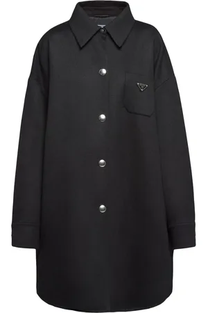 Prada Logo-plaque wool coat