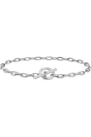 David Yurman Sterling DY Madison chain diamond bracelet (3mm)