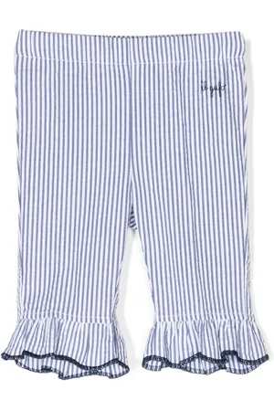 Il gufo Ruffle-cuffs striped cotton trousers