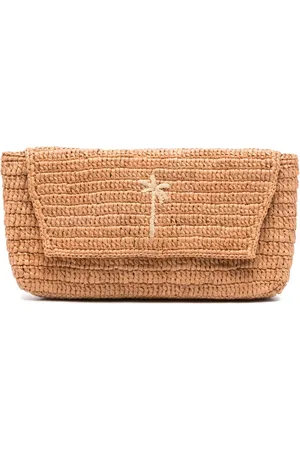 MANEBI Raffia clutch bag