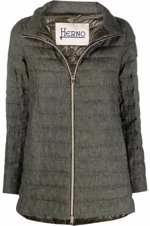 HERNO Zip-up linen padded coat