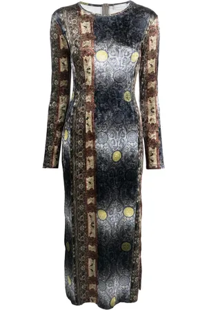 PIERRE-LOUIS MASCIA Graphic-print long-sleeve dress