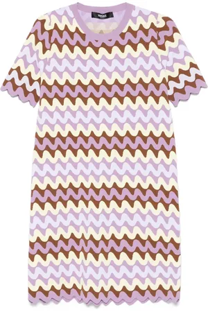 VERSACE Wave-print dress
