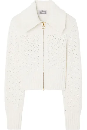 ST. JOHN Chevron-knit cardigan