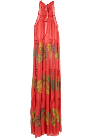 AMIR SLAMA Palm leaf print maxi dress