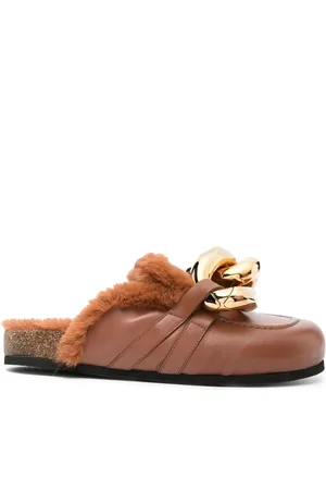 J.W.Anderson Chain shearling-trim loafers