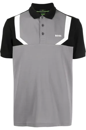 HUGO BOSS Panelled piqué polo shirt