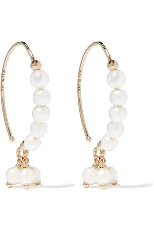 Mizuki 14kt yellow Sea of Beauty hook pearl earrings