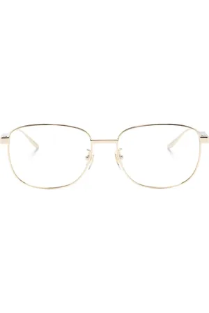 Gucci Logo-debossed rectangle-frame glasses