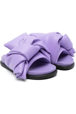 Nº21 Knot-detail leather slides