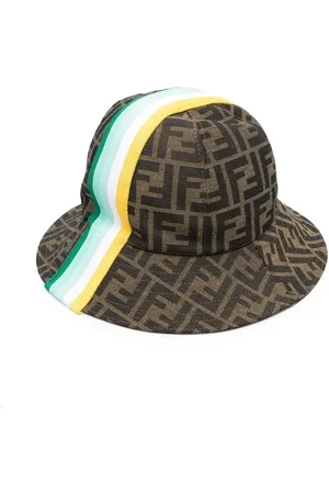 Fendi FF-logo striped sun hat