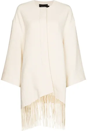 Low Classic Fringed-hem textured cape