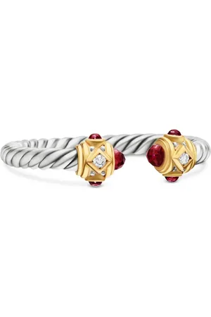 David Yurman 14kt yellow gold and sterling Renaissance diamond ring (2.3mm)