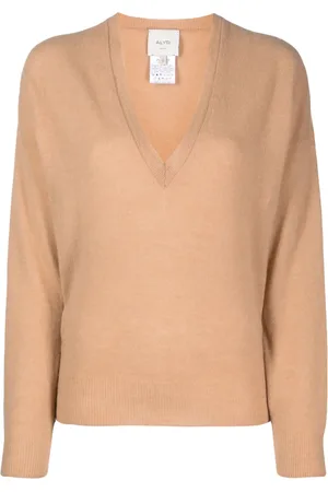 ALYSI V-neck wool-blend jumper