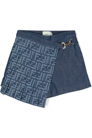 Fendi FF-motif denim shorts