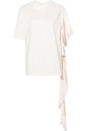 Msgm Draped-sleeve cotton T-shirt