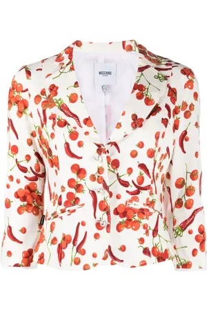 Moschino 2000s fruit-print single-breasted jacket