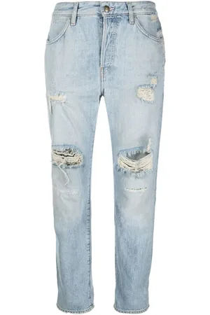 WASHINGTON DEE CEE Distressed straight-leg jeans