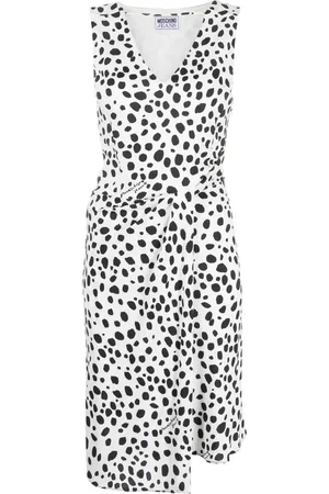 Moschino Polka dot-print gathered dress