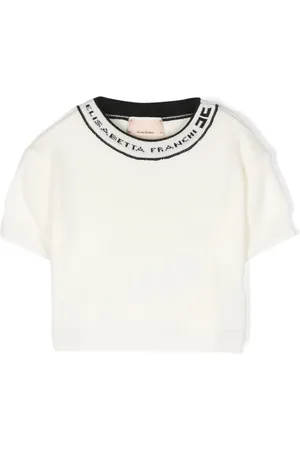Elisabetta Franchi Logo-collar knitted T-shirt