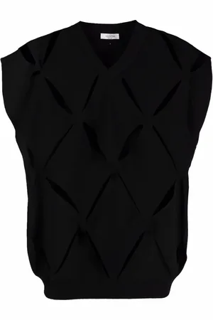 VALENTINO GARAVANI V cut-out sleeveless knitted jumper