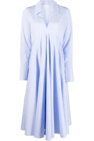 CO V-neck poplin midi dress