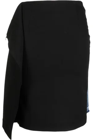 Maison Margiela Asymmetric panelled denim skirt