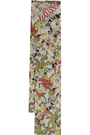 John Galliano Graphic-print silk scarf