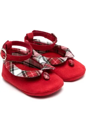 MONNALISA Plaid suede ballerina shoes