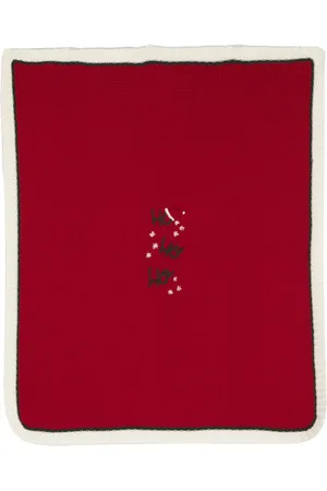 LA STUPENDERIA Embroidered-slogan wool blanket