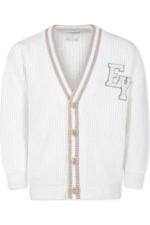 ELEVENTY Logo-appliqu?? cotton-knit cardigan