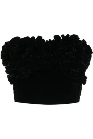 ERMANNO SCERVINO Rose-detail strapless corset top
