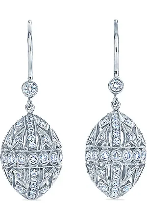 Kwiat 18kt white gold Splendor filigree diamond egg drop earrings