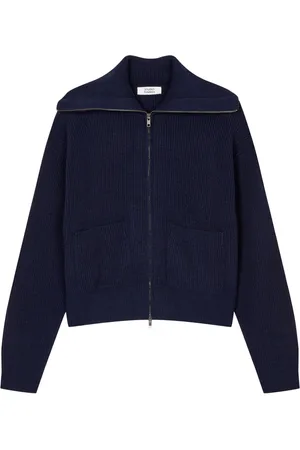 Studio Tomboy Oversize-collar zip-front cardigan