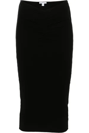 James Perse Ruched jersey midi skirt