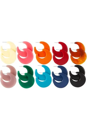 Kenneth Jay Lane 1970s ten-piece hoop earrings set