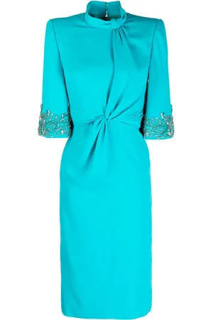 Jenny Packham Lily twist-detail midi dress