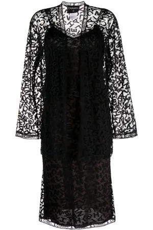 CHANEL 1998 logo-lace dress and jacket set