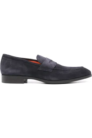 santoni Penny-slot suede loafers
