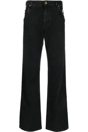 Balmain Logo-embroidered straight-leg jeans